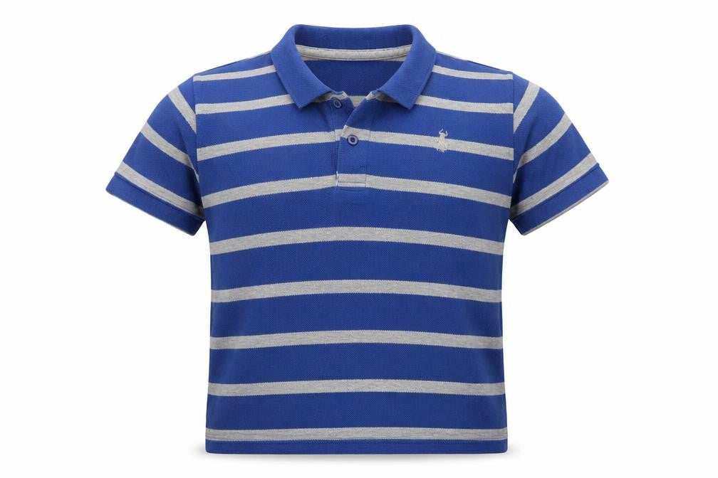Rebel Boys Blue Striped  Basic Polo Size 12-13 Years