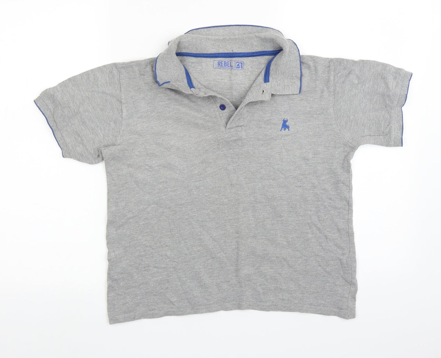 Rebel Boys Grey   Basic Polo Size 12-13 Years