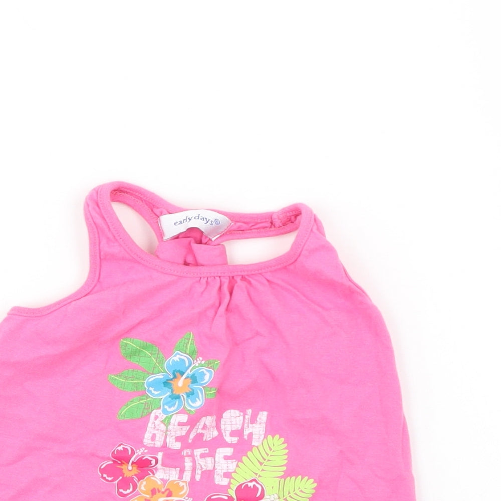 Earlydays Girls Pink   Basic Tank Size 12-18 Months