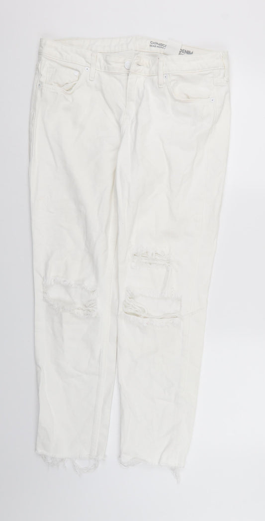 &Denim Womens White  Denim Cropped Jeans Size 32 in L27 in