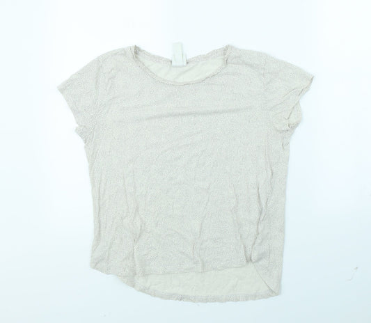 H&M Womens Beige Polka Dot  Basic T-Shirt Size S