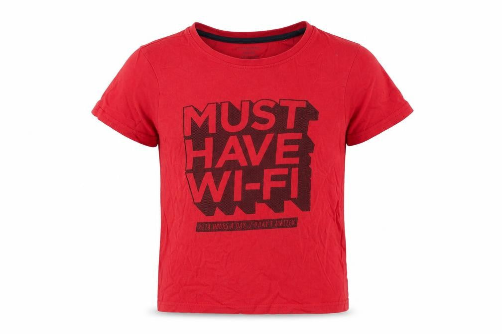 Primark Boys Red   Basic T-Shirt Size 7 Years