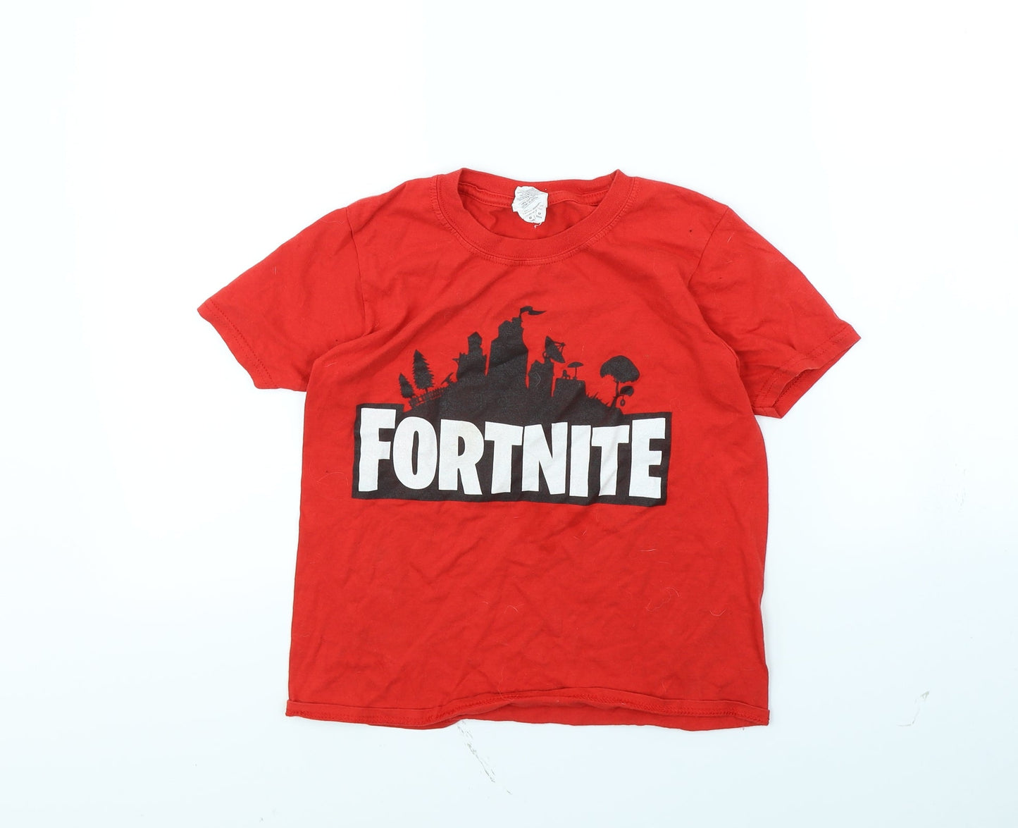 Gildan Boys Red   Basic T-Shirt Size M  - Fortnite