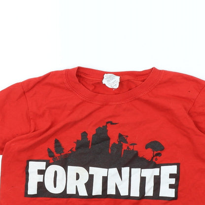 Preloved Gildan Boys Red   Basic T-Shirt Size M  - Fortnite - Detail
