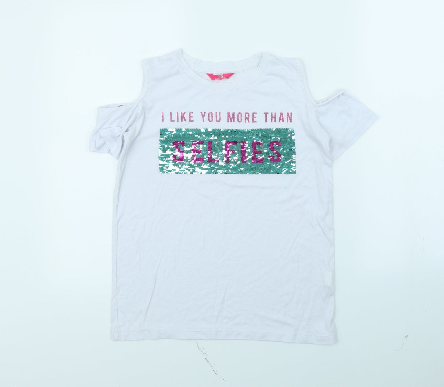 YD Girls White   Basic T-Shirt Size 11 Years