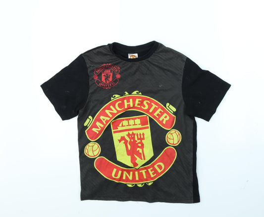 Preworn Boys Grey   Basic T-Shirt Size 10 Years  - Manchester United