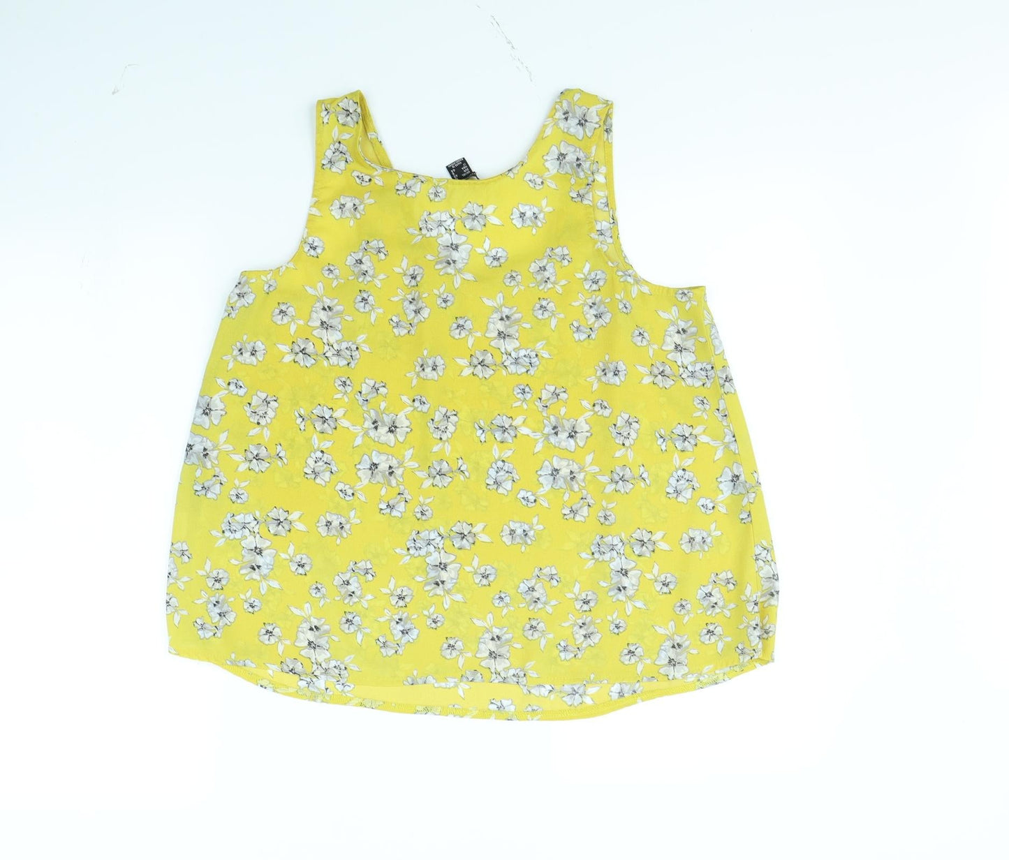 Atmosphere Womens Yellow Floral  Basic Tank Size 12