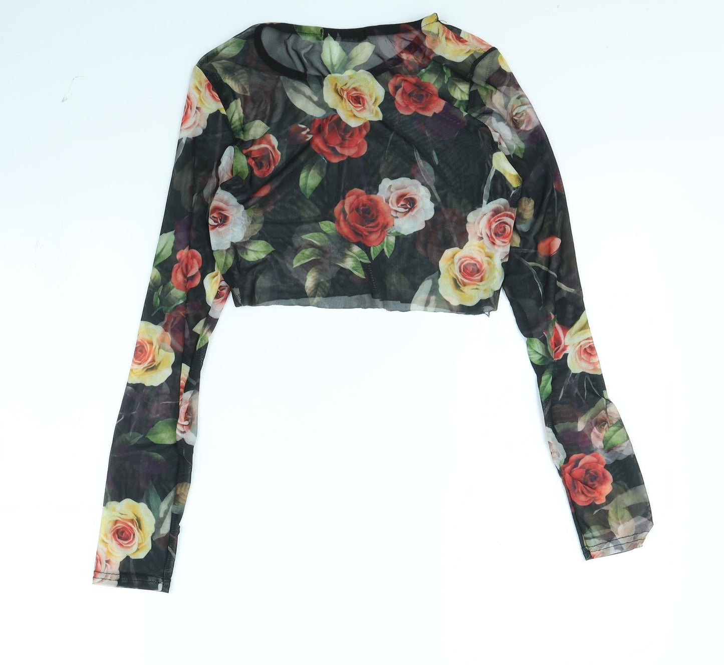 Select Womens Black Floral  Basic Blouse Size 10