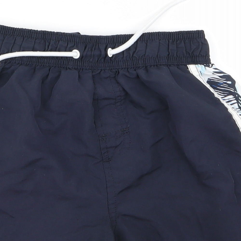 Preworn Boys Blue Floral  Bermuda Shorts Size 7 Years