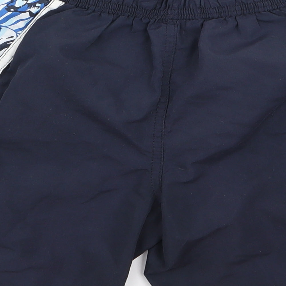 Preworn Boys Blue Floral  Bermuda Shorts Size 7 Years
