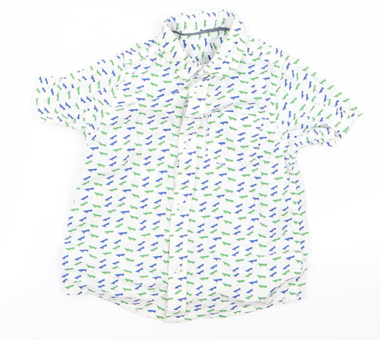 Preworn Boys White Fair Isle  Basic Button-Up Size 3 Years  - V
