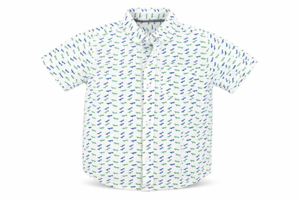 Preworn Boys White Fair Isle  Basic Button-Up Size 3 Years  - V
