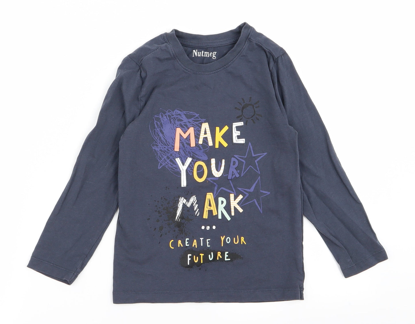 Nutmeg Boys Blue  Rayon Basic T-Shirt Size 5 Years  - V