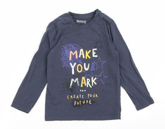 Nutmeg Boys Blue  Rayon Basic T-Shirt Size 5 Years  - V