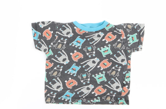 Preworn Boys Black   Basic T-Shirt Size 2 Years  - monster
