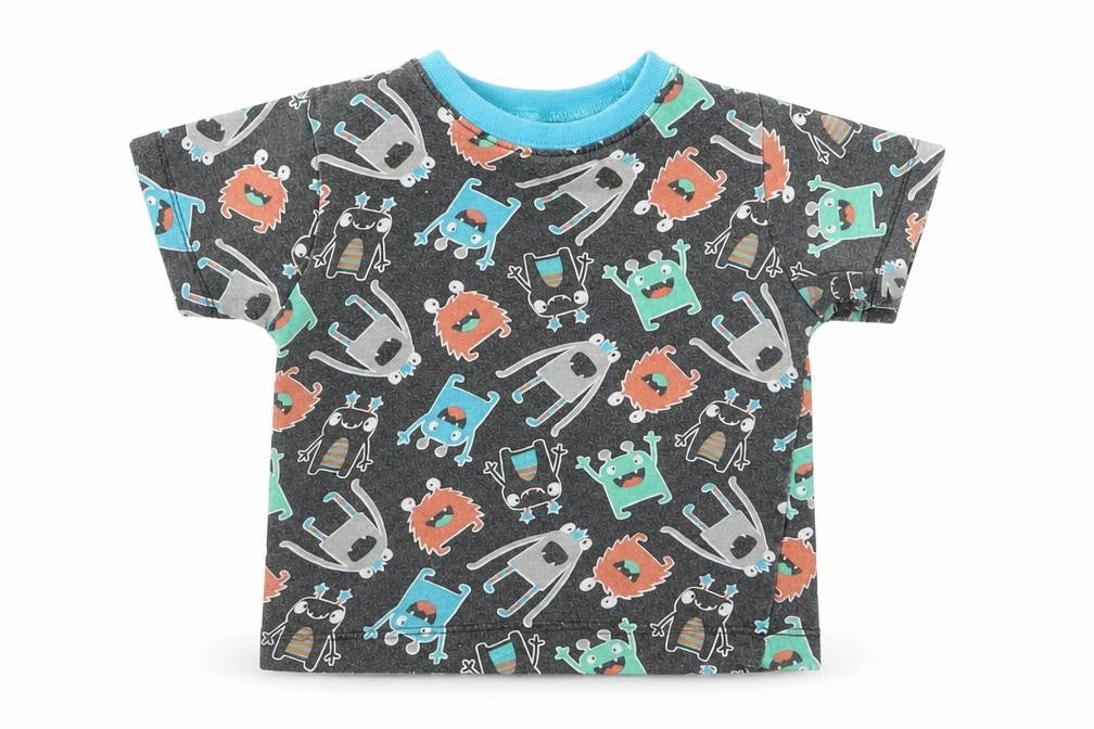 Preworn Boys Black   Basic T-Shirt Size 2 Years  - monster