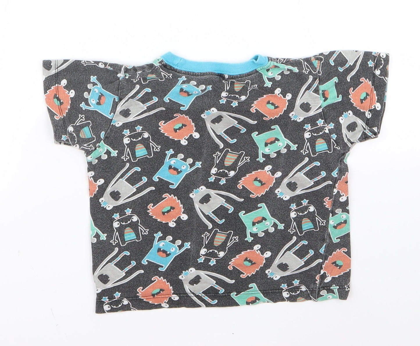 Preworn Boys Black   Basic T-Shirt Size 2 Years  - monster
