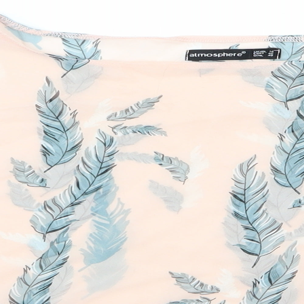 Atmosphere Womens Pink Floral  Basic Blouse Size M