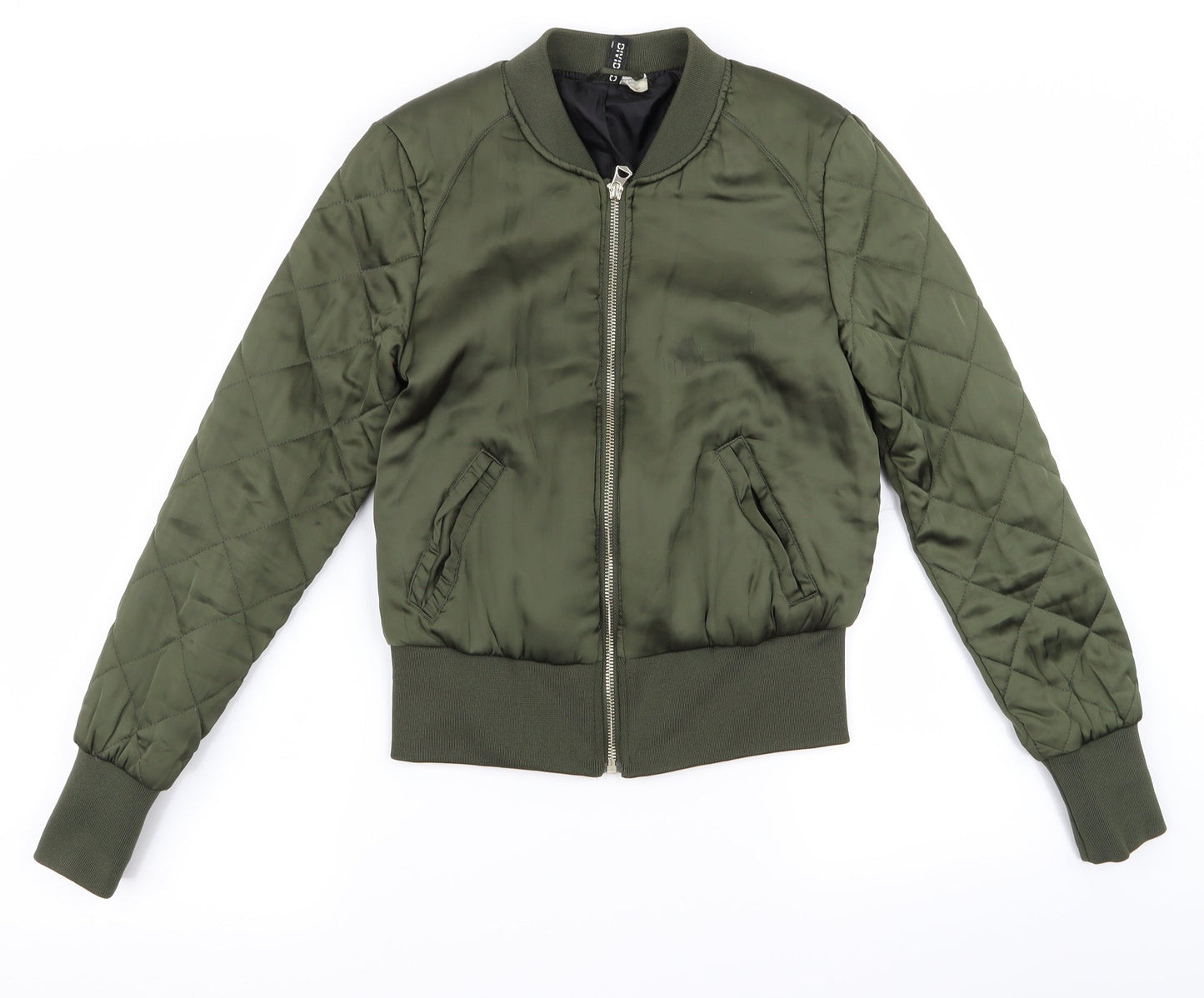 Divided Womens Green   Bomber Jacket Jacket Size 4