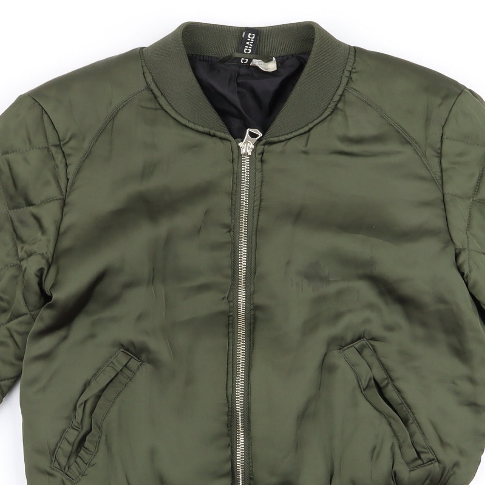 Divided Womens Green   Bomber Jacket Jacket Size 4