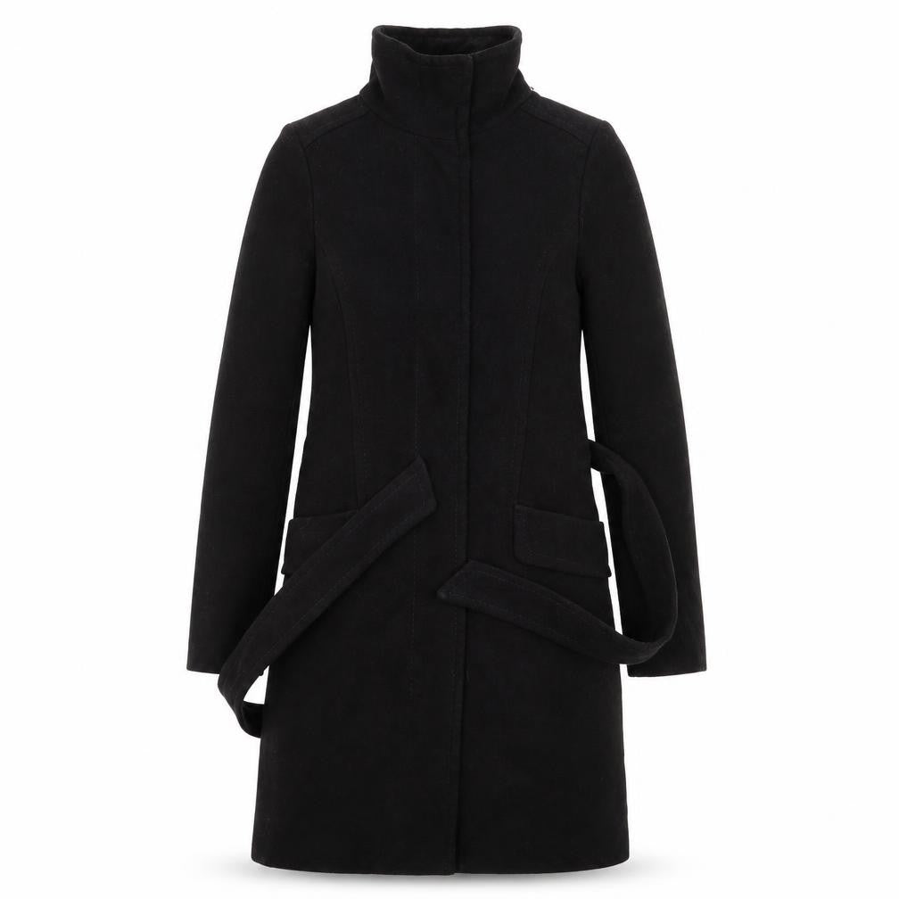 H&M Womens Black   Overcoat Jacket Size 2