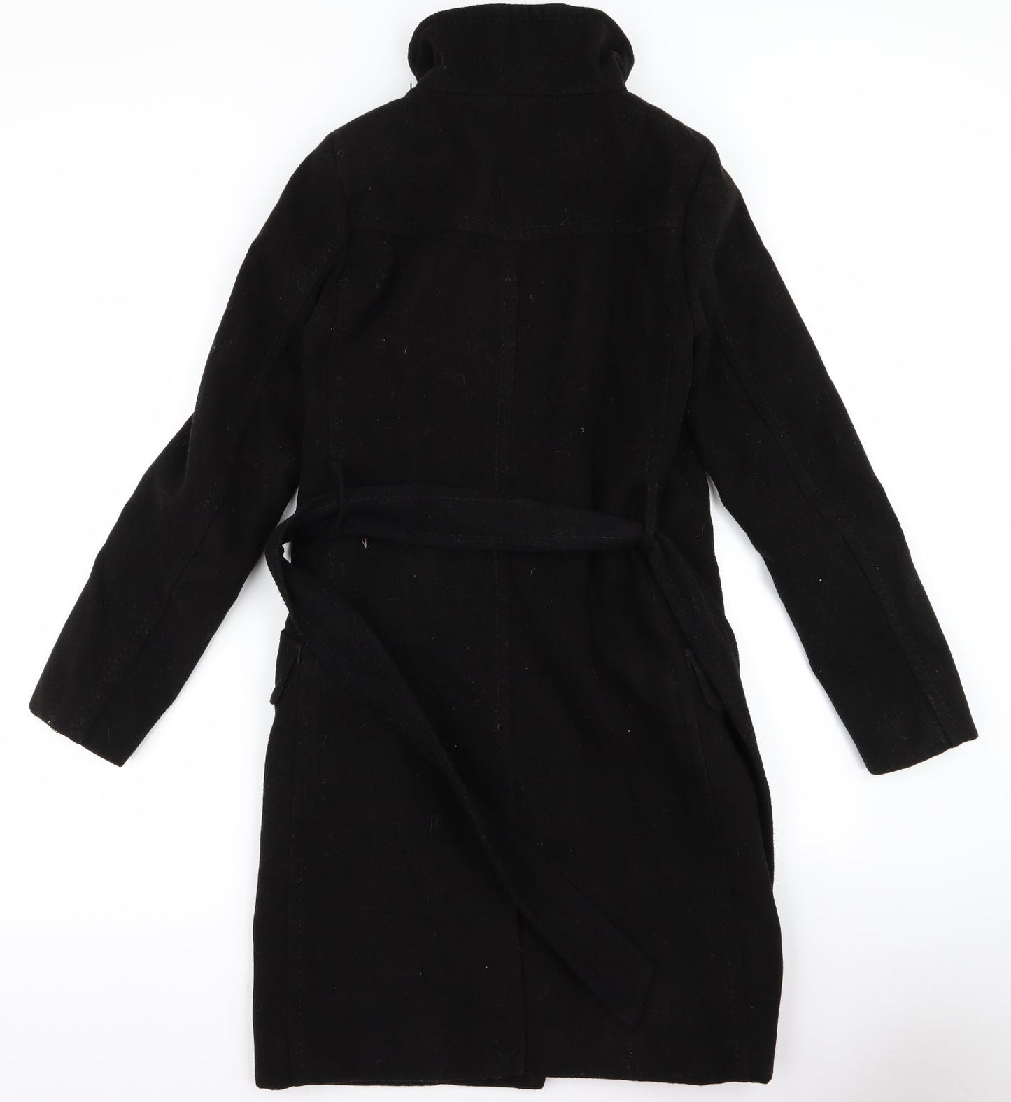 H&M Womens Black   Overcoat Jacket Size 2