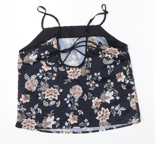 NEXT Womens Blue Floral  Basic Blouse Size 10