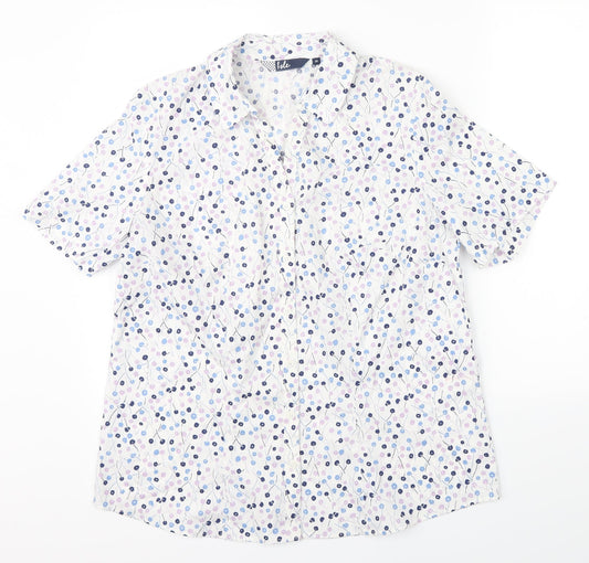 Isle Mens Silver Floral   Button-Up Size 16