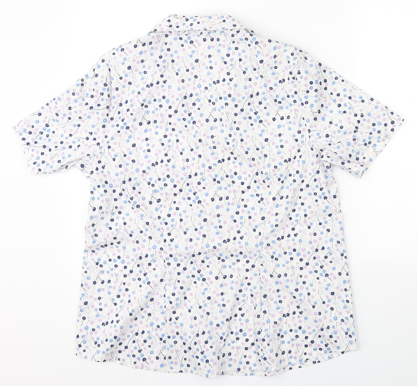 Isle Mens Silver Floral   Button-Up Size 16