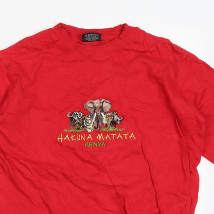 Preloved Aurborne Womens Red   Basic T-Shirt Size S  - Hakuna Matata Kenya - Detail