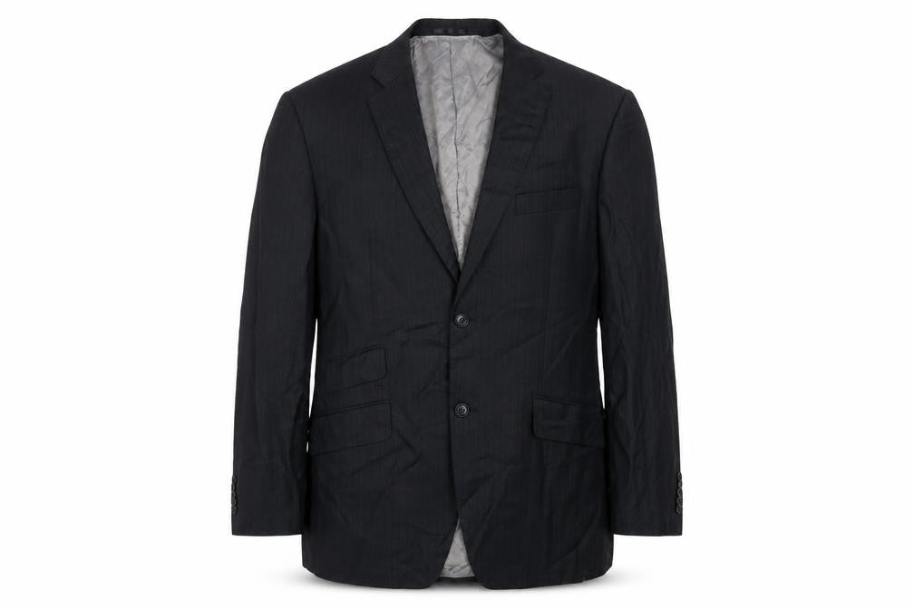 Fascino Mens Blue Striped  Jacket Suit Jacket Size 42