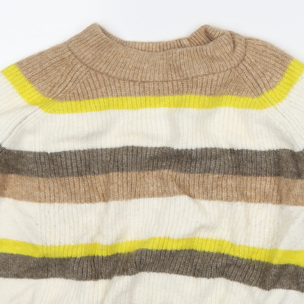 Marks and Spencer Womens Beige Striped  Pullover Jumper Size S