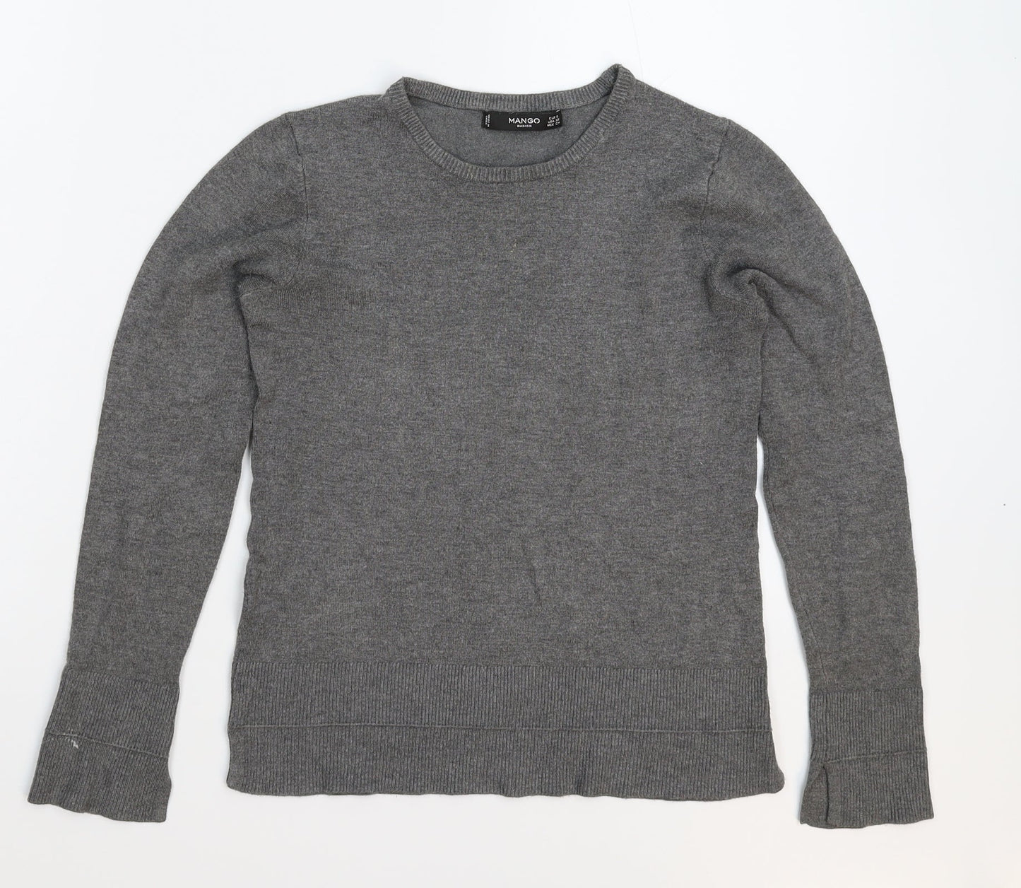 Mango Womens Grey  Knit Pullover Jumper Size S