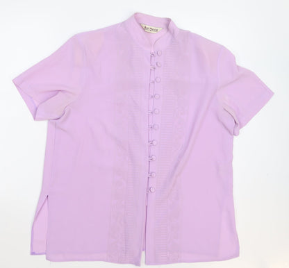 Bonmarché Womens Pink Basic Button-Up Size 14