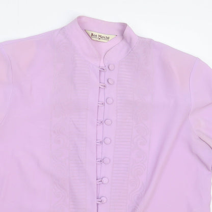 Bonmarché Womens Pink Basic Button-Up Size 14