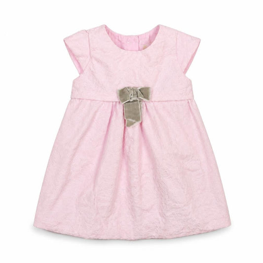 Front view of Bambini girls’ pink fit & flare, size 6-9, months