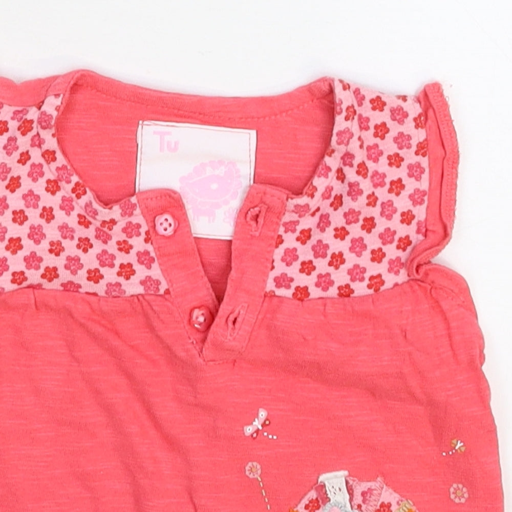 TU Girls Pink   Basic T-Shirt Size 3-6 Months