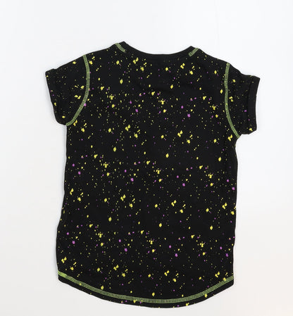 Preloved Star Wars Girls Black Spotted  Basic T-Shirt Size 7 Years - Back