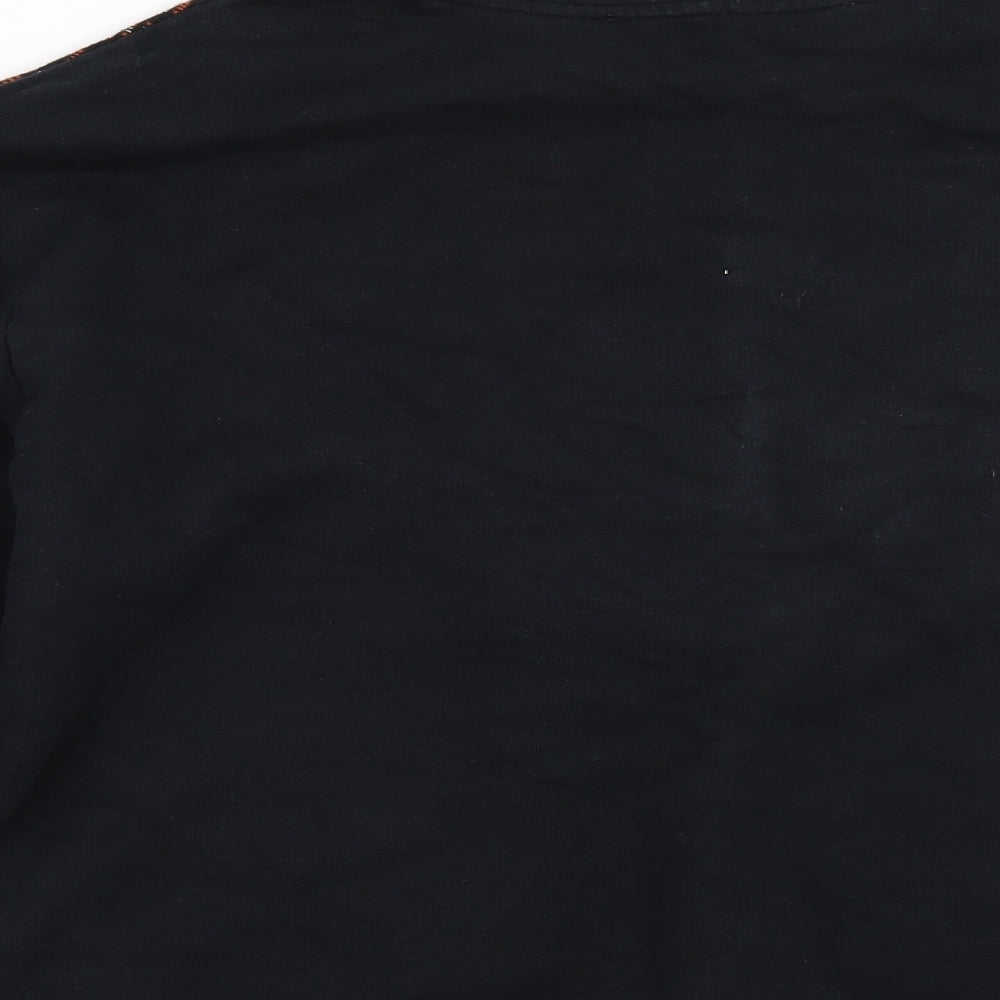 pull & Womens Black Geometric  Pullover Sweatshirt Size M