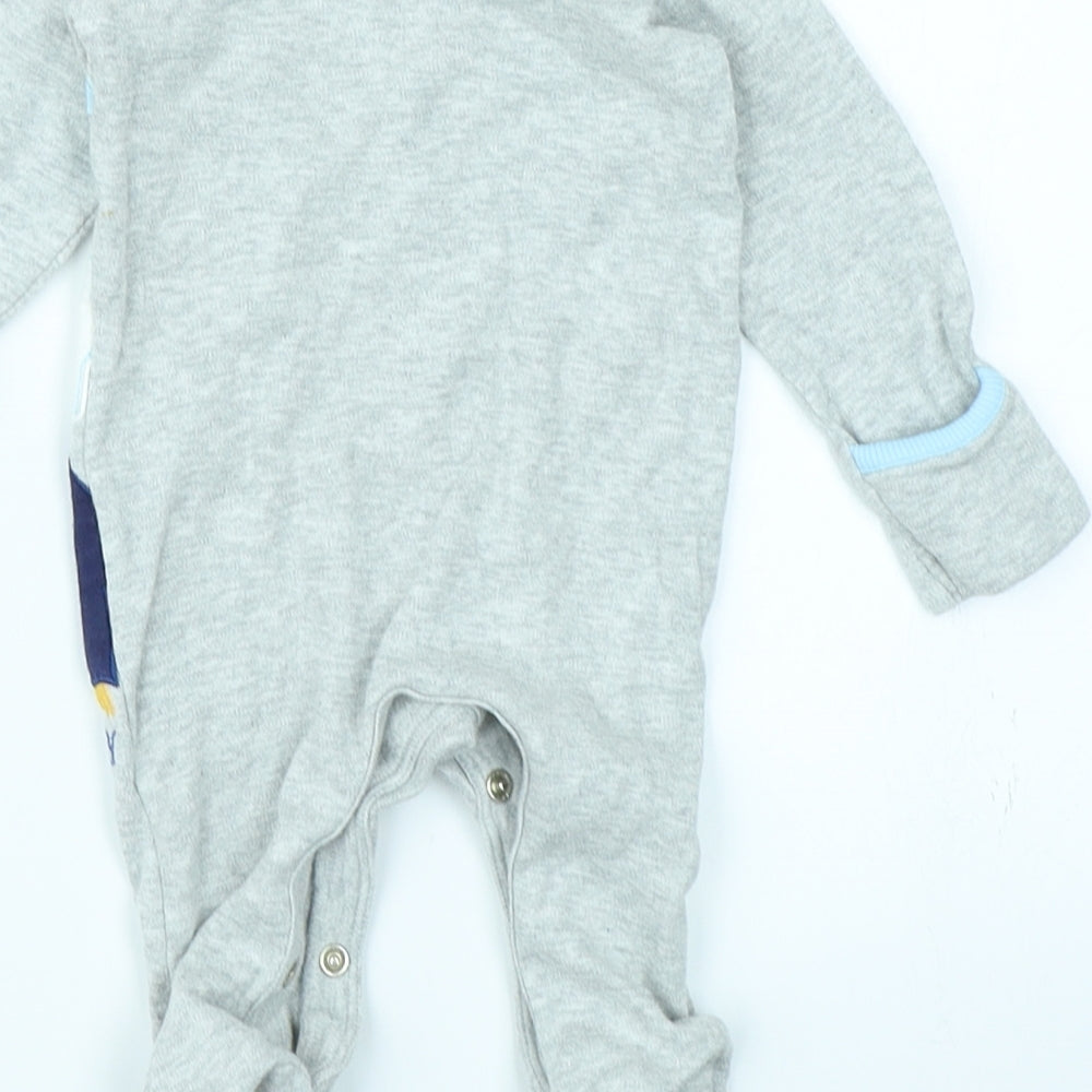 Baby M&Co Boys Grey   Babygrow One-Piece Size 0-3 Months  - Penguin