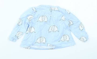 Tu Girls Blue   Basic T-Shirt Size 0-3 Months  - Elephant print