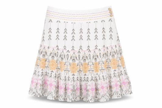 Next Womens White Paisley  A-Line Skirt Size 8