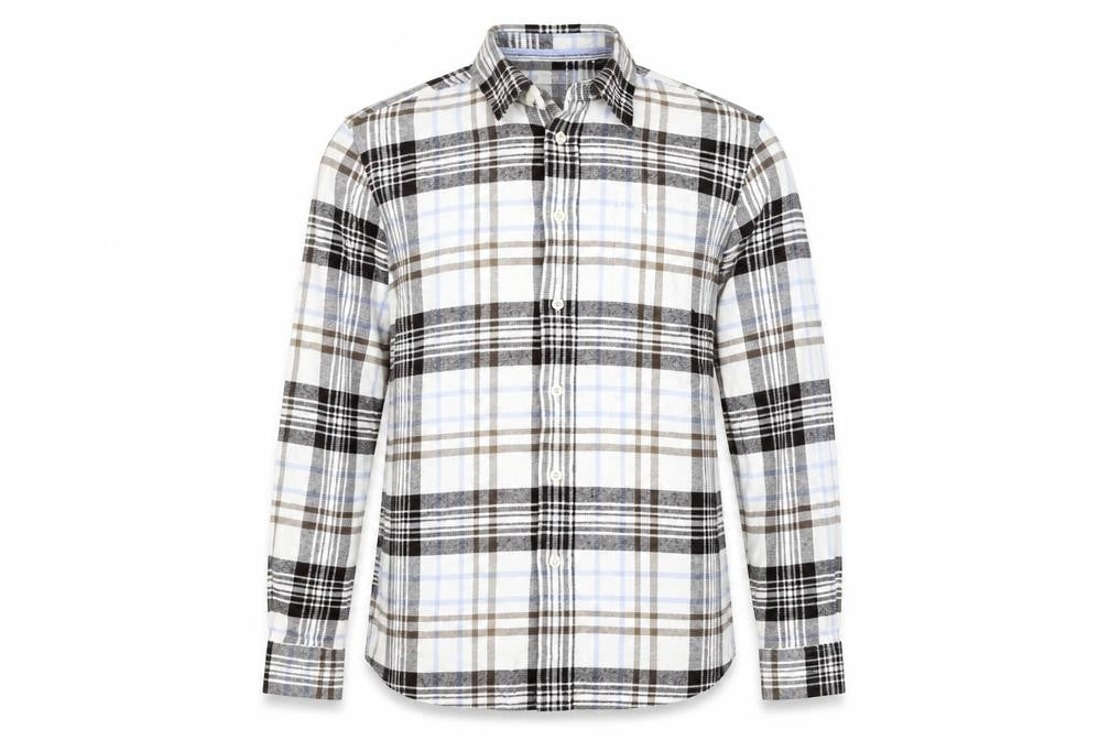 LERROS Mens Brown Check   Button-Up Size M