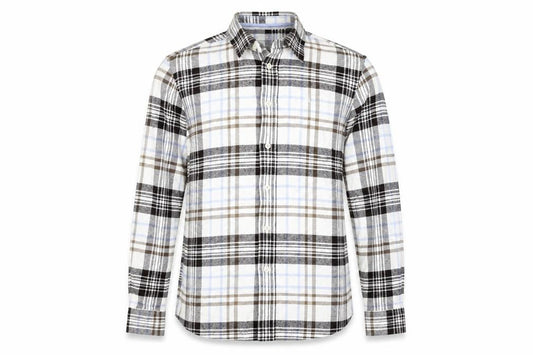 LERROS Mens Brown Check   Button-Up Size M