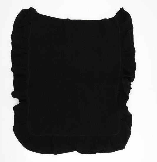 Preworn Womens Black    Scarf   - Frill Detail