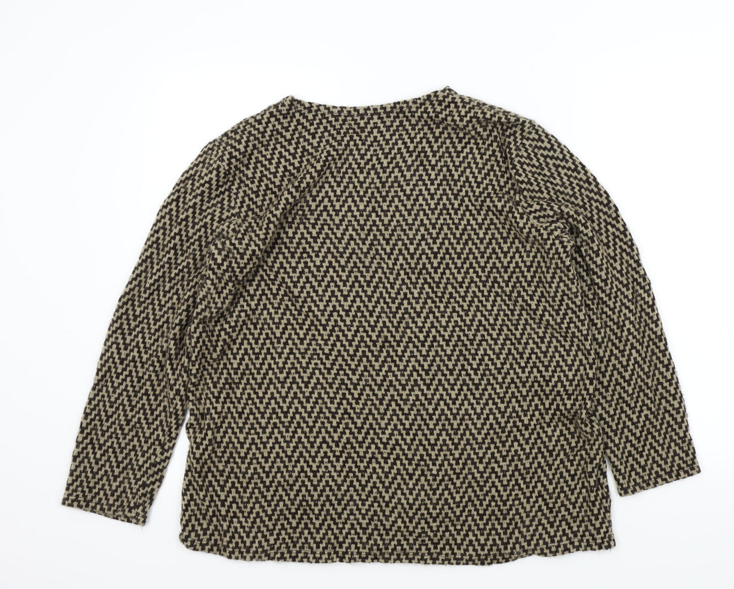 Preworn Womens Brown Geometric  Pullover Jumper Size M