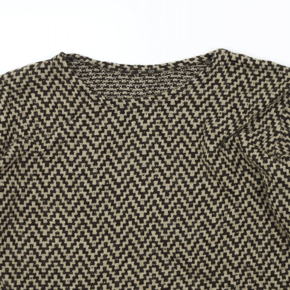 Preworn Womens Brown Geometric  Pullover Jumper Size M