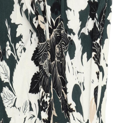 Next Womens Green Floral  Trousers  Size S L27 in