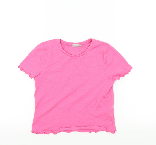 I love girls wear Girls Pink   Basic T-Shirt Size 9 Years  - Frill Detail