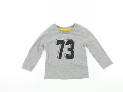 Preloved Rebel Baby Grey Colourblock  Basic T-Shirt Size 9-12 Months  - 73 - Front
